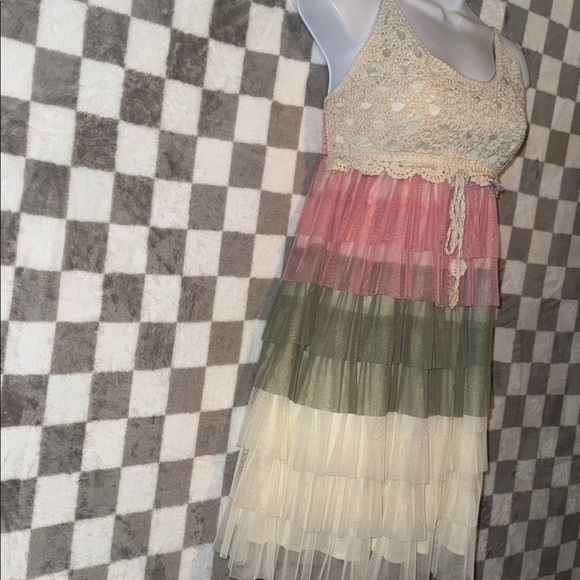 NWT J.Gee Women’s Boho Crochet & Tiered dress size SP/ Small Petite - Picture 5 of 9